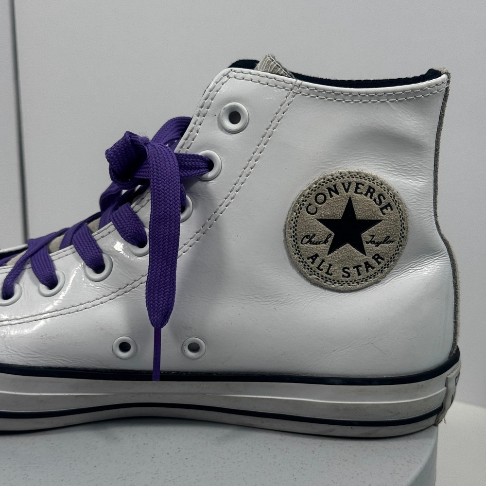 Converse Chuck Taylor All Star‎ Hi White Leather Women Size 9 - Picture 7 of 11